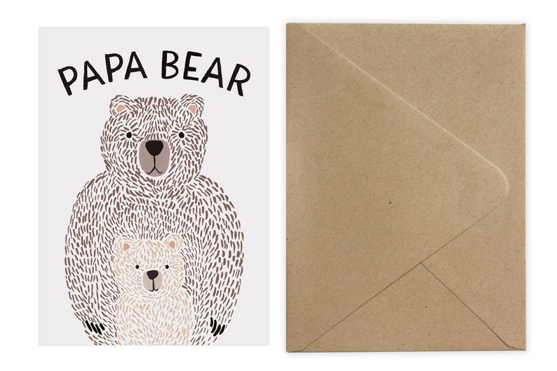 Papa Bear Card Paper Bag (Kraft)