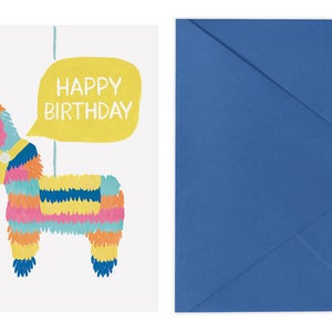 Piñata Birthday Card Royal Blue