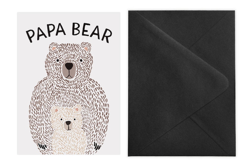 Papa Bear Card Black