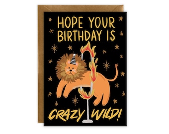 Crazy Wild (Lion) - Birthday Card