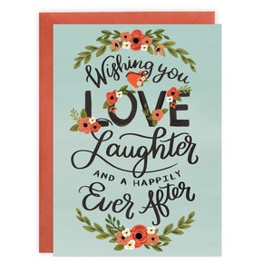 Wishing You Love, Laughter and a Happily Ever After Wedding Engagement Card image 1