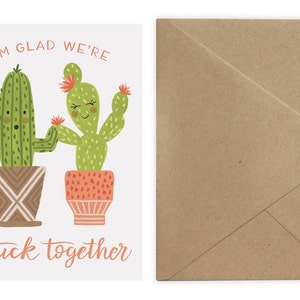 Stuck Together Cactus Card Paper Bag (Kraft)