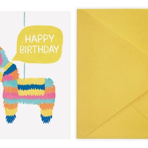 Piñata Birthday Card Curry Yellow