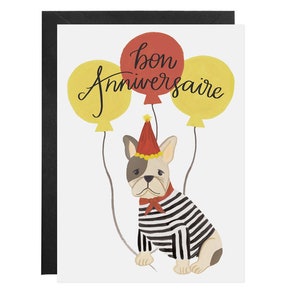 Frenchie Bon Anniversaire - Birthday Card