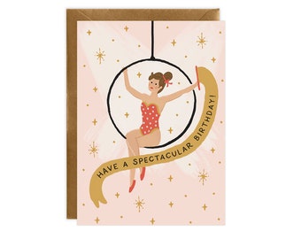 Trapeze Lady - Birthday Card