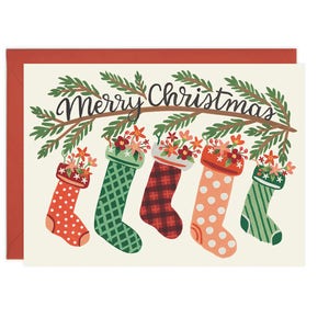 Bloom Stockings Christmas Card single or Box Set - Etsy