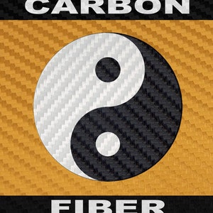 Carbon Fiber Yin Yang Decal Choose Size