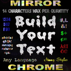 Build Your Text Chrome Vinyl Decal Sticker