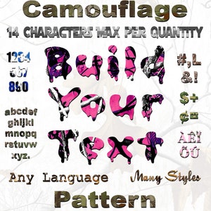 Build Your Text Camouflage Vinyl Decal Sticker