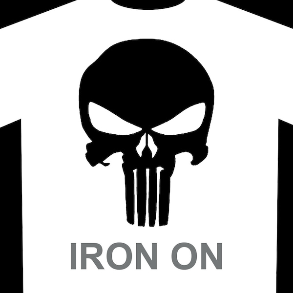 Punisher Skull Heat Transfer Vinyl Choose Color