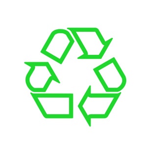 Recycler les décalcomanies - 2 paquets - Autocollants de contour de symbole de recyclage - Choisissez la couleur et la taille