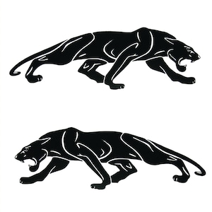 Big Cat Stickers - 2 Pack of Panther Decals - Choose Color and Size