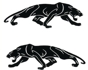Big Cat Stickers - 2 Pack of Panther Decals - Choose Color and Size