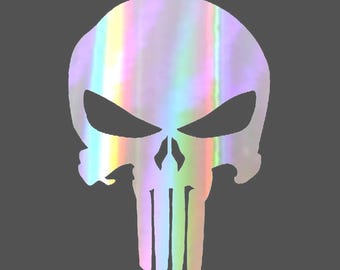 Calcomanía de vinilo con calavera cromada