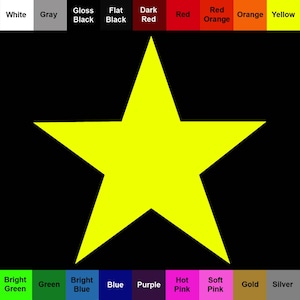Star Decal 2 Pack - Standard Star Stickers - Choose Color & Size