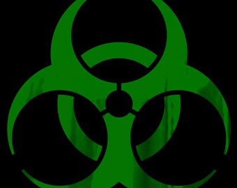 Sticker vinyle chrome Biohazard