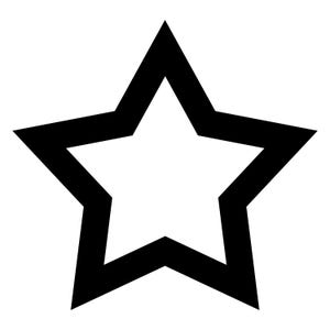 Star Decal 2 Pack - Hollow Star Stickers - Choose Color & Size