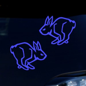 Bunny Decal 2 Pack - Easter Rabbit Stickers - Choose Color & Size