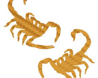 Carbon Fiber Scorpion Stickers - Pack of 2 Vinyl Scorpio Decals