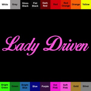 Lady Driven Auto Sticker Decal - Choose Color and Size