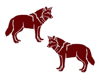 Wolf Stickers - Pack of 2 Wolves Decals