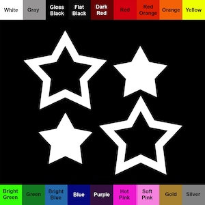 Star Stickers - Pack of 4 Hollow and Bloated Stars Decals