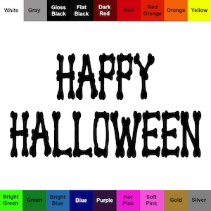 Stickers autocollants Happy Halloween - Couleur et taille du texte au choix