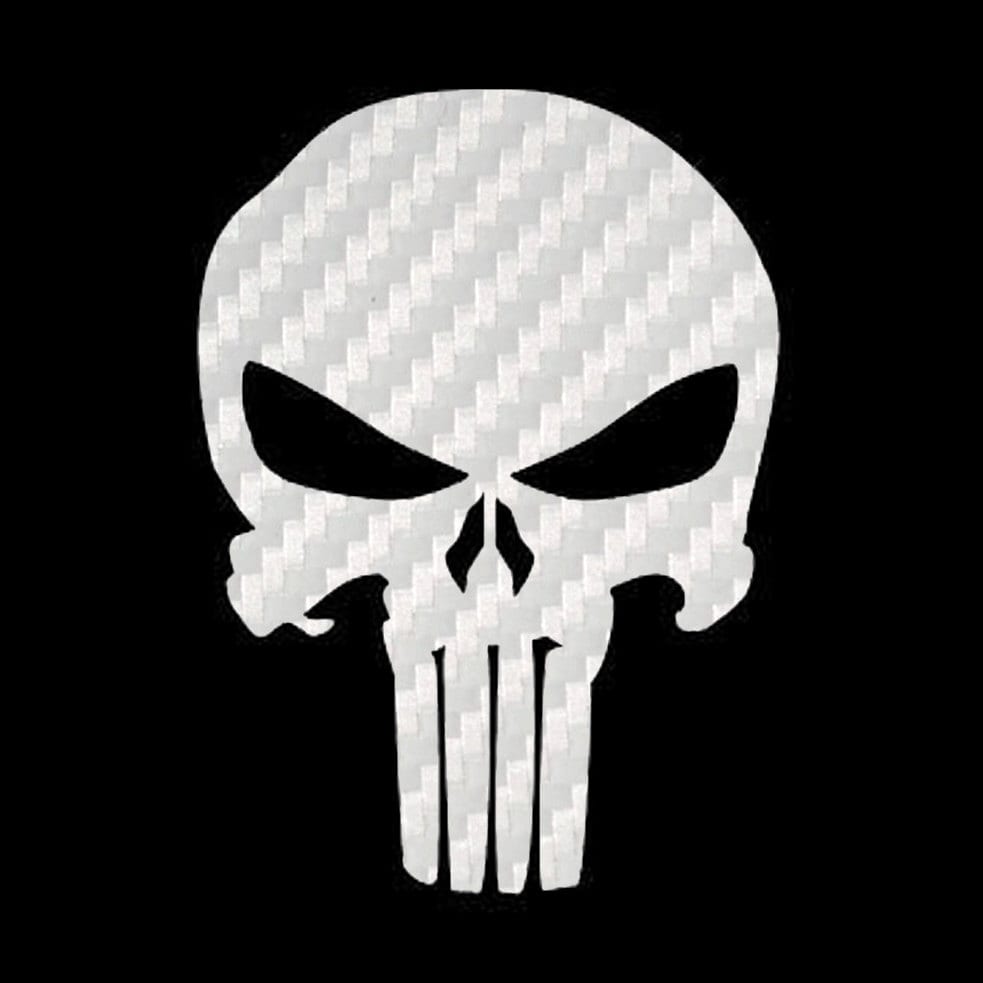 2 Autocollants Skull Tête De Mort – 9x8 Cm – Mains – Punisher – Brillant – Neuf