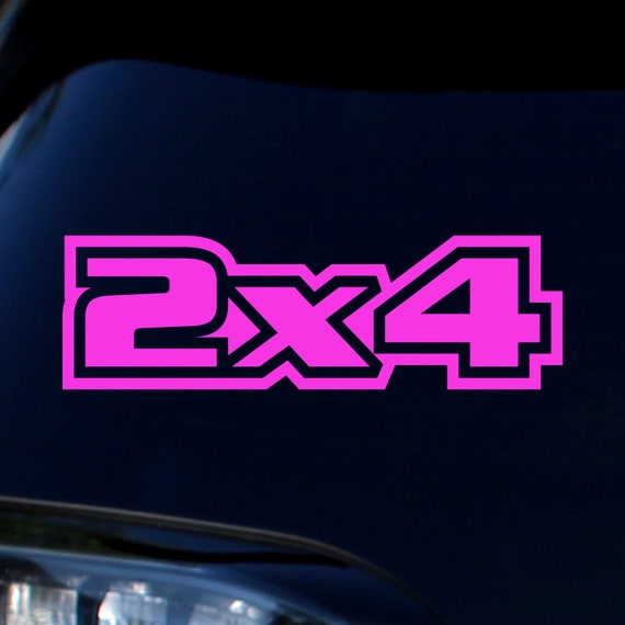 2X Yellow 4 Wheel Drive Decal – 4x4 Sticker For Hood Or Tailgate (Vinyl)