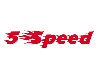 5 Speed Decal - 5 Gear Transmission Sticker - Choose Color & Size