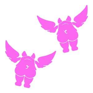 Vliegende varkens sticker 2-pack - Fantasy dierenstickers