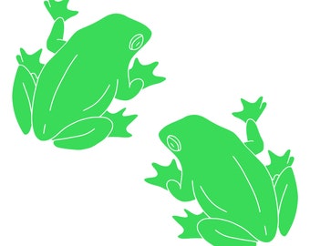 Frog Decal - 2 Pack of Amphibian Stickers - Choice of Color and Size