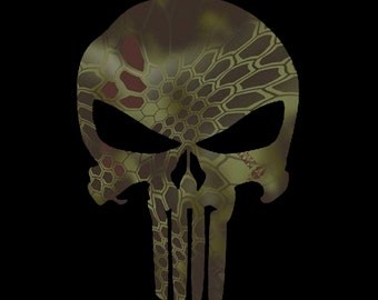 Calcomanía de calavera de camuflaje