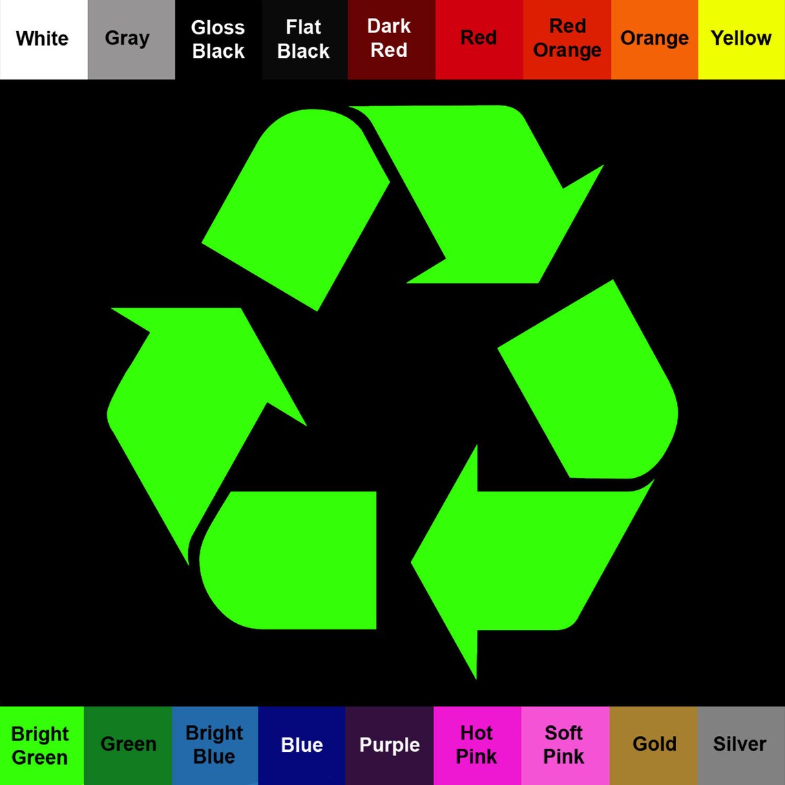 Recycle Decals 2 Pack Recycling Symbol Stickers Choose Etsy Australia