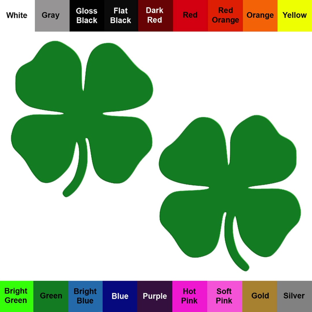 Four Leaf Clover Stickers - Pack of 2 Lucky Holiday Decals - Etsy
