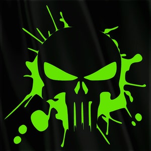 Punisher Skull Sticker - Splash Punisher Decal - Choice of Color and Size