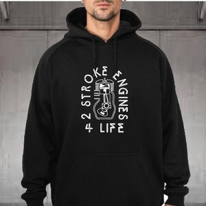Two Stroke Engines HOODIE 4 Life 2 Stroke Motorcycle Cafe Race Sport Bike RZ350 RD400 RZ500 RD250 H2