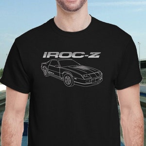 Camaro IROC Muscle Car Sports Car Drag Racing Chevy Small Block Horsepower V8 Engine Custom Screen Printed T Shirt