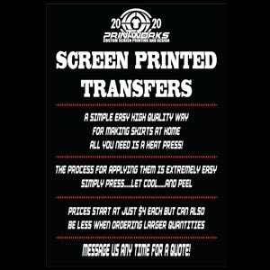 Transferências genuínas em serigrafia plastisol, prontas para impressão. imagem 1