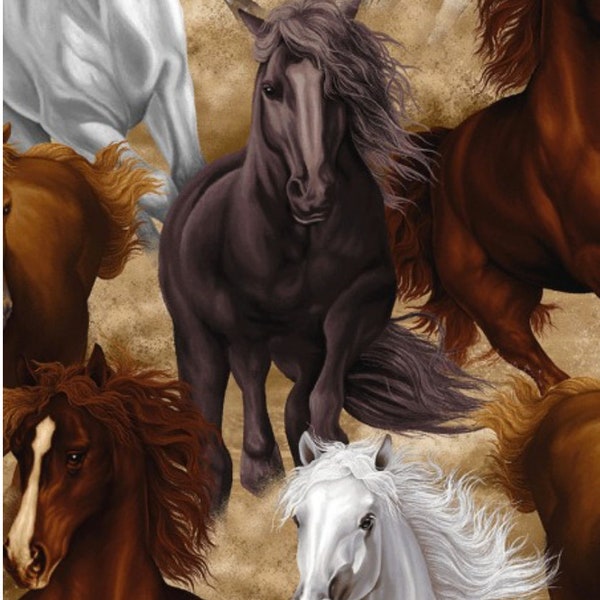 Timeless Treasures - Running Horses - Horse-C7776-Multi - Horse - Horses - Wild West - Ranch