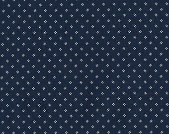 Robert Kaufman - Betsy's Basket - ADZ-16024-9 Navy - Darlene Zimmerman - Nostalgic - Blue - One More Yard