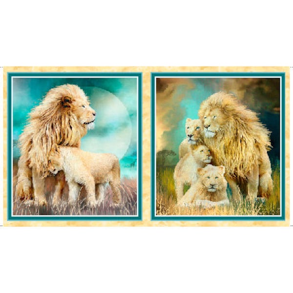 Quilting Treasures - Lion's Pride - 28912-QS - Lion Picture Patches - Lions - Animals - Wildlife - Africa - India - Carol Cavalaris