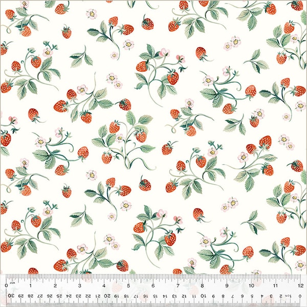 Windham - Robin - 53842-1 - Strawberries - Ivory - Garden - Accent - Blender - Clare Therese Gray - One More Yard