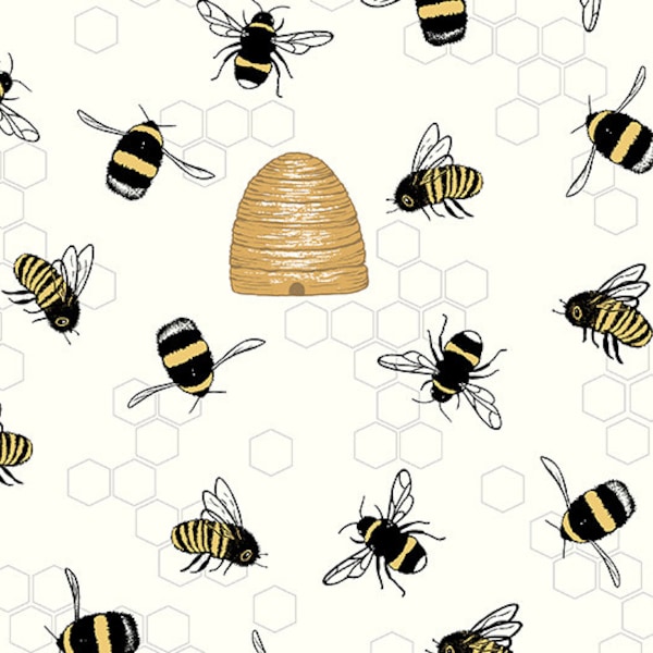 Shannon Fabrics - Bee's Knees - DCBeesKnees - Digital - Cuddle - Blender - Accent - Bees - Bee Hives - Minky - Soft - One More Yard