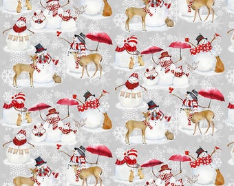 Red Snowflakes Henry Glass Winter Garden by Color Principle Premium Cotton  Quilting Fabric by the Yard Cut to Order 2831-88 