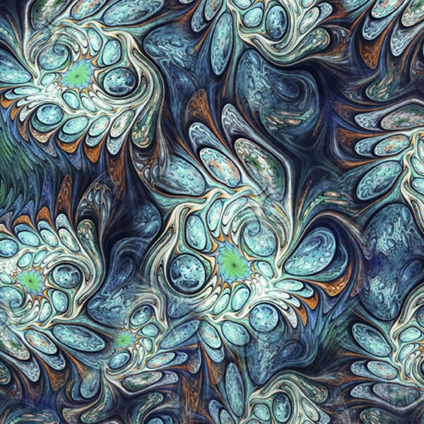 Quilting Treasures - Mystic Owls - 30038-Q - Abstract Marble - Morris Creative Group - Teal - Marble - Accent - Blender