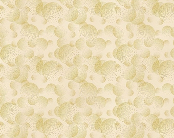 Timeless Treasures - Majestic - CM8816-Cream - Dotted Circle Textures - Chong-A Hwang - Circles - Accent - Blender - Metallic - Gold