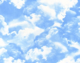 Timeless Treasures - Clouds - C9083-BLUE - Gail Cadden - Blue - White - Sky - Travel - One More Yard