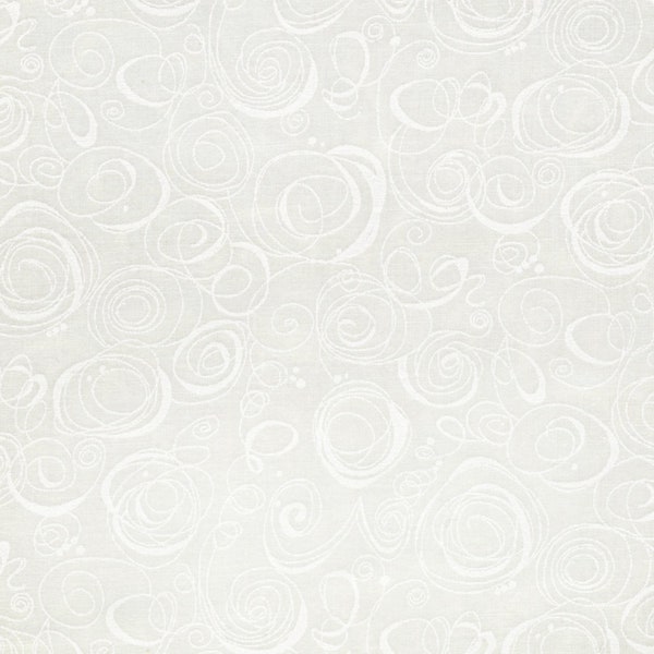 P&B Textiles - White on White Scribble - Ramblings 7 - RAM7-00727 - Scribble - White - Blender - Accent - One More Yard