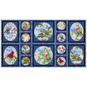 Quilting Treasures - Songs of Nature - 26364-B - Song Bird Picture Patches - Panel - Birds - © Robert May -One More Yard